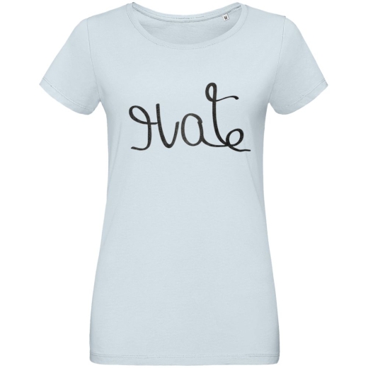 Изображение №1 | Футболка женская Hate-Love, голубая, размер S