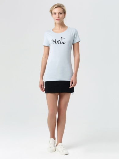 Изображение №3 | Футболка женская Hate-Love, голубая, размер S